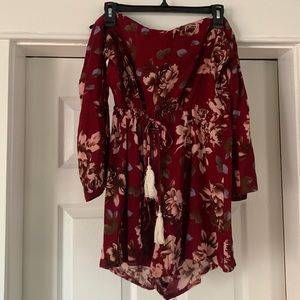 Long sleeve over the shoulder romper